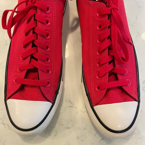 Converse All Star Casual Lo Cut Lace Up Textile Sneakers Red & Wht 8.5M/10.5 W - Picture 7 of 14